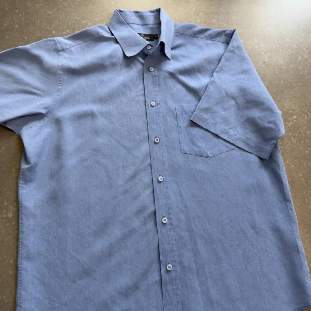 Bugatchi Uomo Blue Button-Down Shirt – Size L - Picture 3 of 11